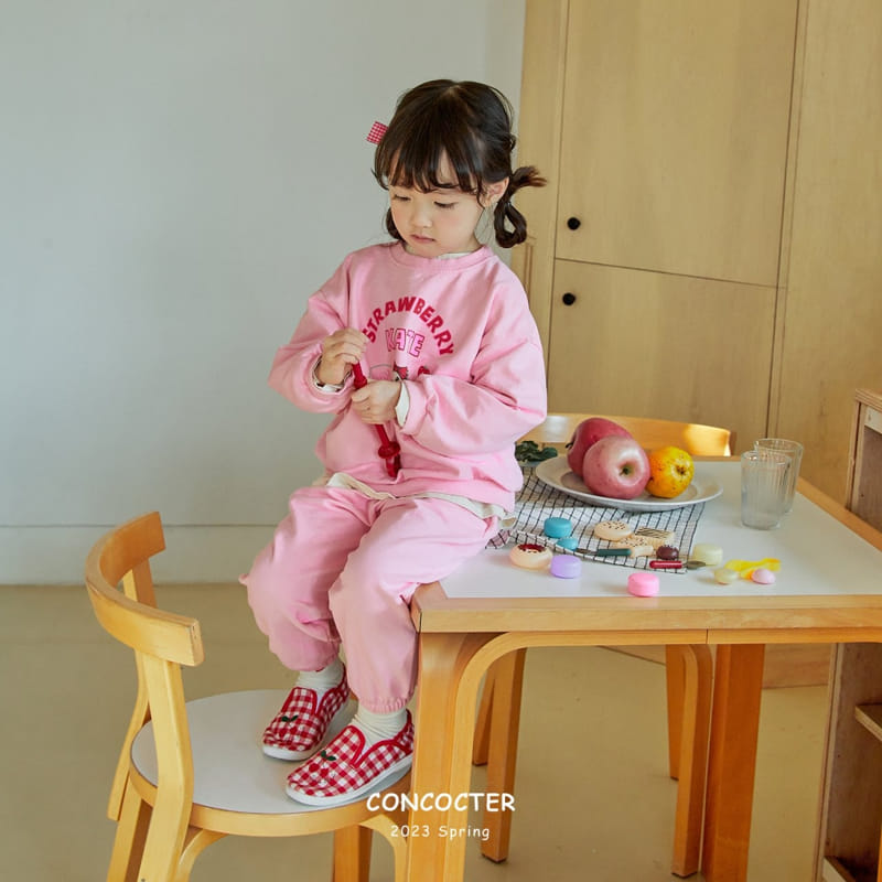 Concocter - Korean Children Fashion - #childrensboutique - Daldal Strawberry Top Bottom Set - 3