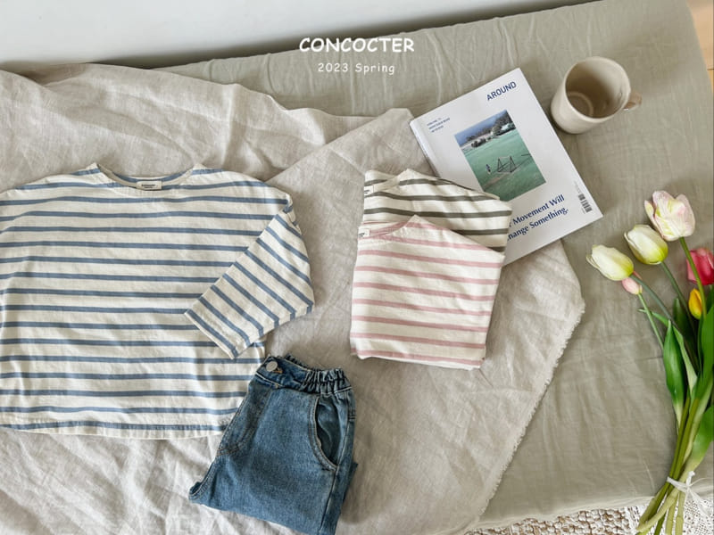 Concocter - Korean Children Fashion - #designkidswear - Mom See Pretty Stripes Tee - 5