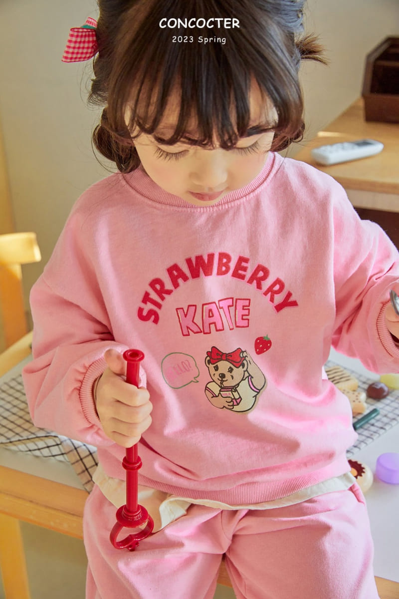 Concocter - Korean Children Fashion - #childrensboutique - Daldal Strawberry Top Bottom Set - 4