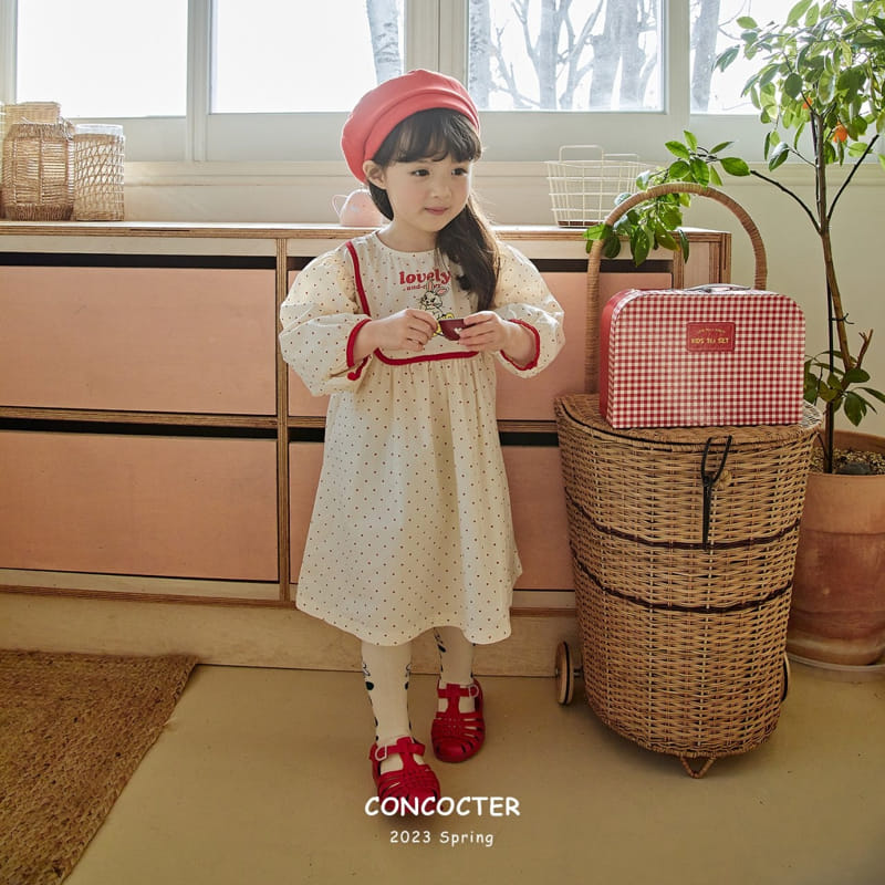 Concocter - Korean Children Fashion - #discoveringself - Lovely Barnie Dot One-piece - 10