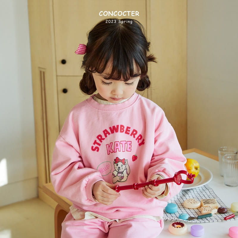 Concocter - Korean Children Fashion - #discoveringself - Daldal Strawberry Top Bottom Set - 5