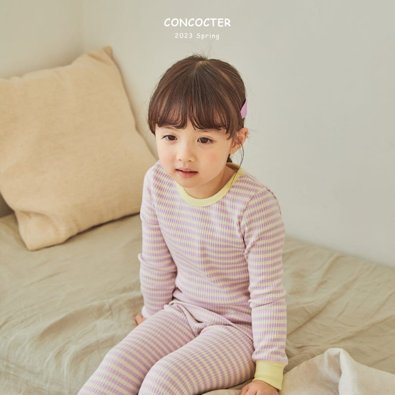 Concocter - Korean Children Fashion - #fashionkids - Smile Stripes Rib Easywear - 11