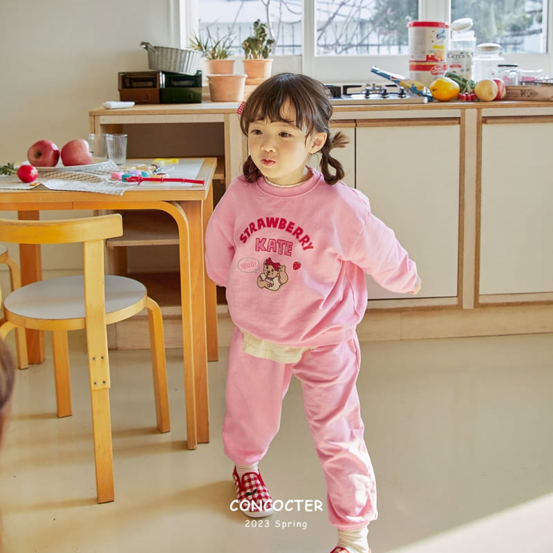 Concocter - Korean Children Fashion - #littlefashionista - Daldal Strawberry Top Bottom Set - 11