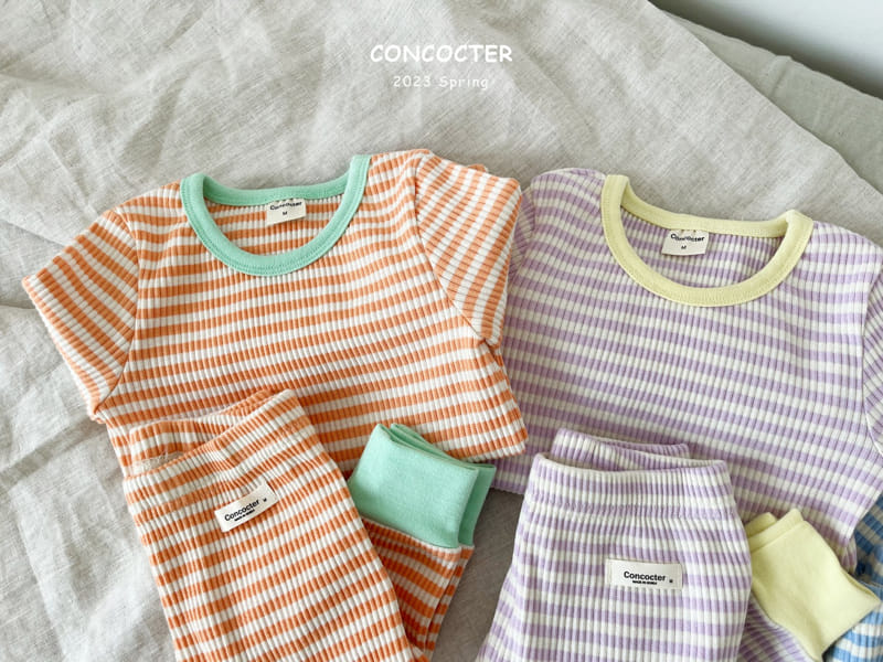 Concocter - Korean Children Fashion - #magicofchildhood - Smile Stripes Rib Easywear