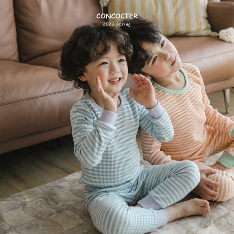 Concocter - Korean Children Fashion - #minifashionista - Smile Stripes Rib Easywear - 2