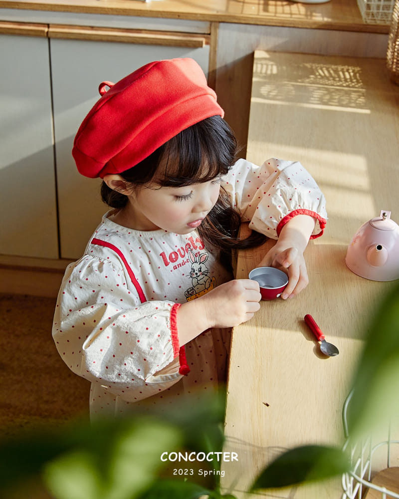 Concocter - Korean Children Fashion - #minifashionista - Red Point Beret Hat - 4