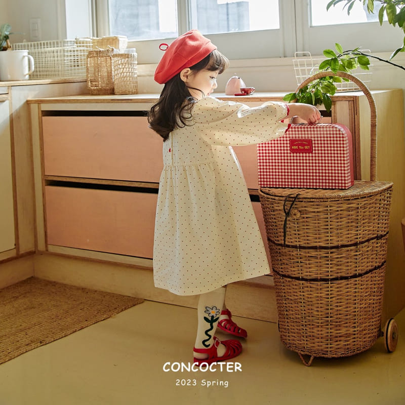 Concocter - Korean Children Fashion - #prettylittlegirls - Lovely Barnie Dot One-piece - 5