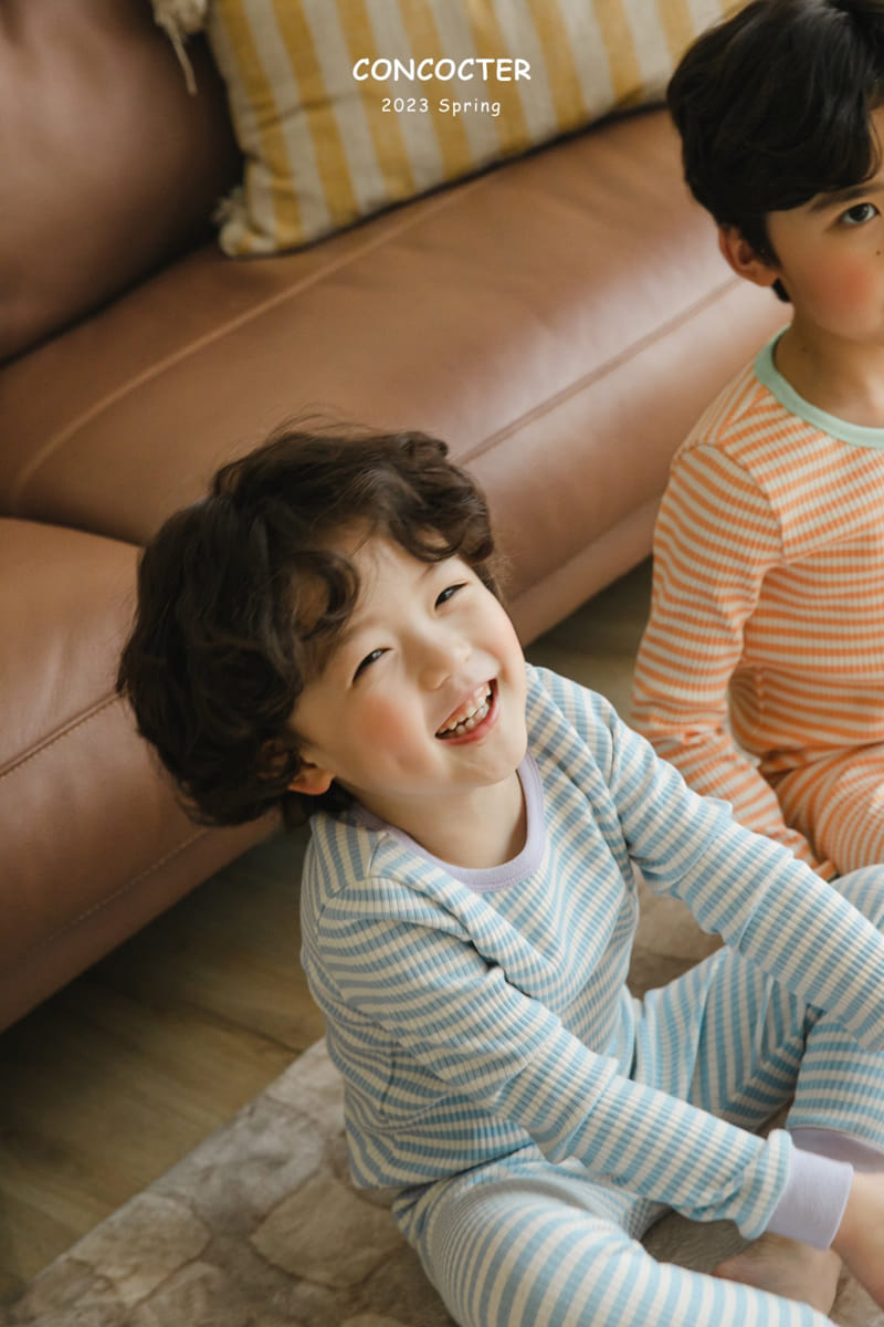 Concocter - Korean Children Fashion - #stylishchildhood - Smile Stripes Rib Easywear - 6