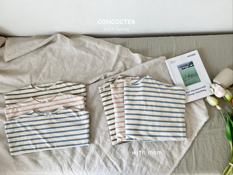 Concocter - Korean Children Fashion - #stylishchildhood - Mom See Pretty Stripes Tee - 2