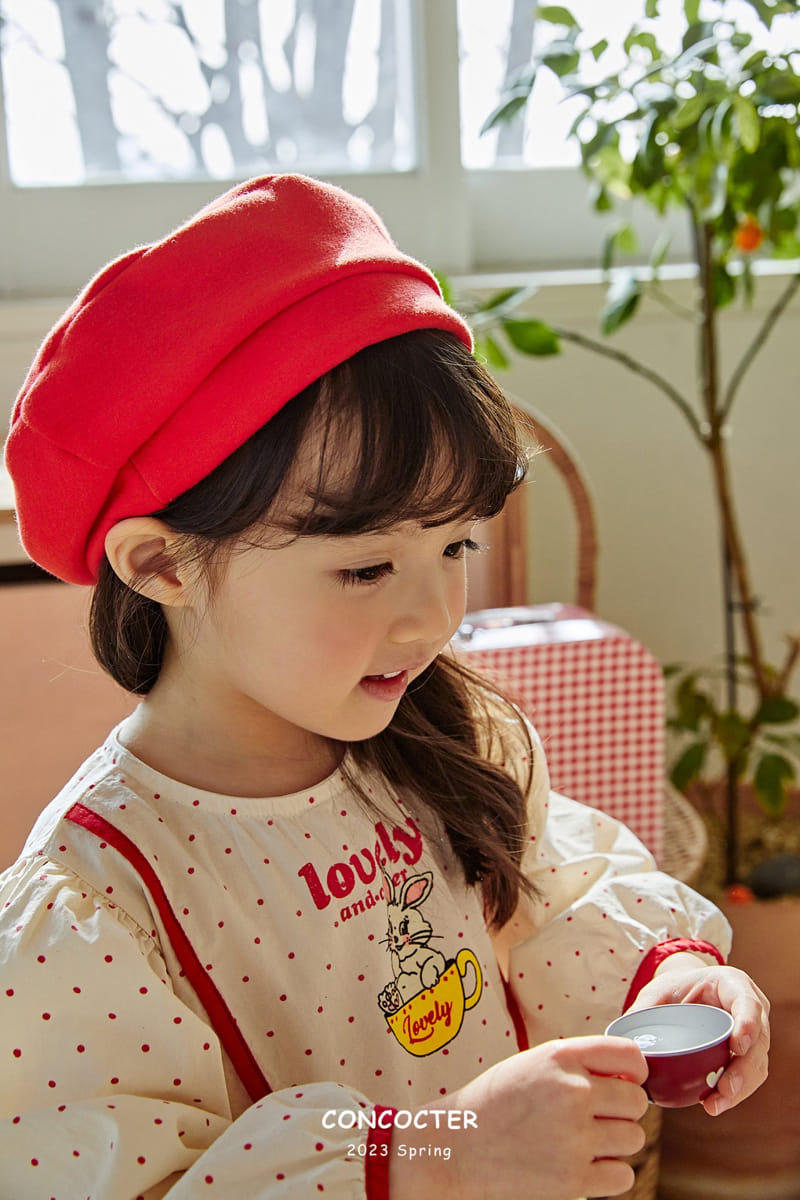 Concocter - Korean Children Fashion - #todddlerfashion - Red Point Beret Hat - 5