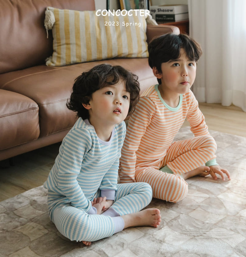 Concocter - Korean Children Fashion - #prettylittlegirls - Smile Stripes Rib Easywear - 4