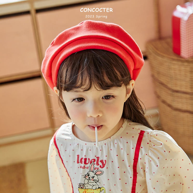 Concocter - Korean Children Fashion - #toddlerclothing - Red Point Beret Hat - 6