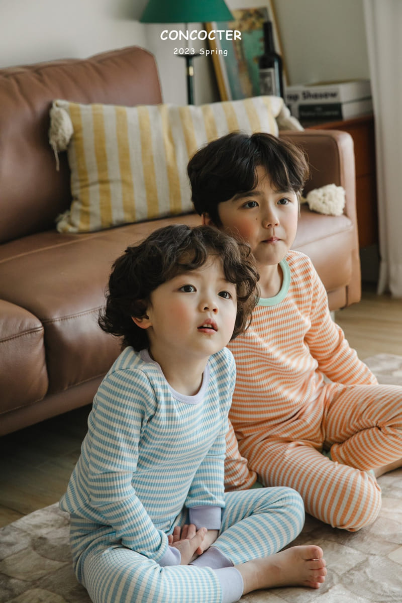 Concocter - Korean Children Fashion - #toddlerclothing - Smile Stripes Rib Easywear - 5