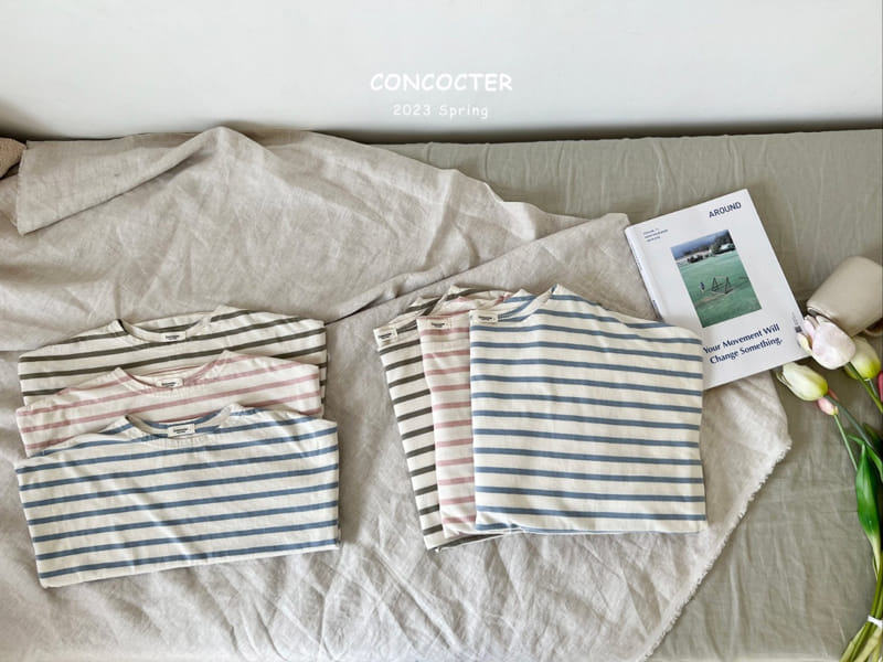 Concocter - Korean Children Fashion - #toddlerclothing - Mom See Pretty Stripes Tee
