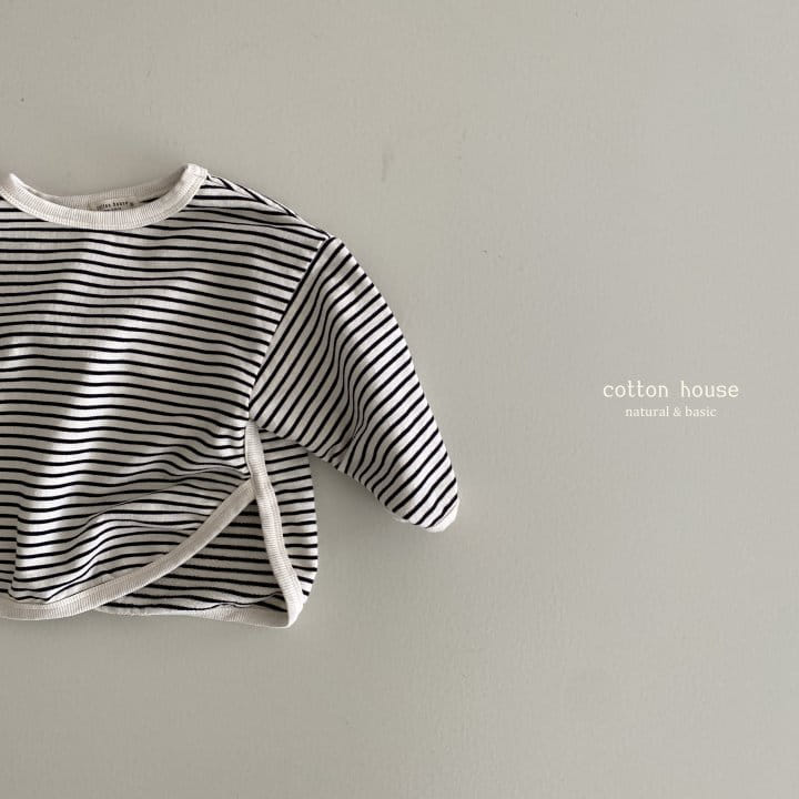 Cotton House - Korean Children Fashion - #Kfashion4kids - Stripes Slit Tee - 11