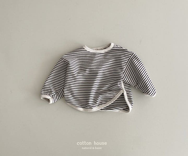 Cotton House - Korean Children Fashion - #childofig - Stripes Slit Tee - 3
