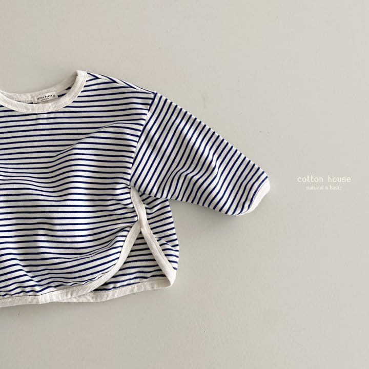 Cotton House - Korean Children Fashion - #childofig - Stripes Slit Tee - 4