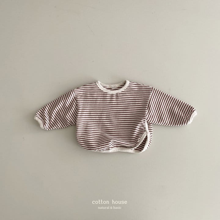Cotton House - Korean Children Fashion - #designkidswear - Stripes Slit Tee - 5