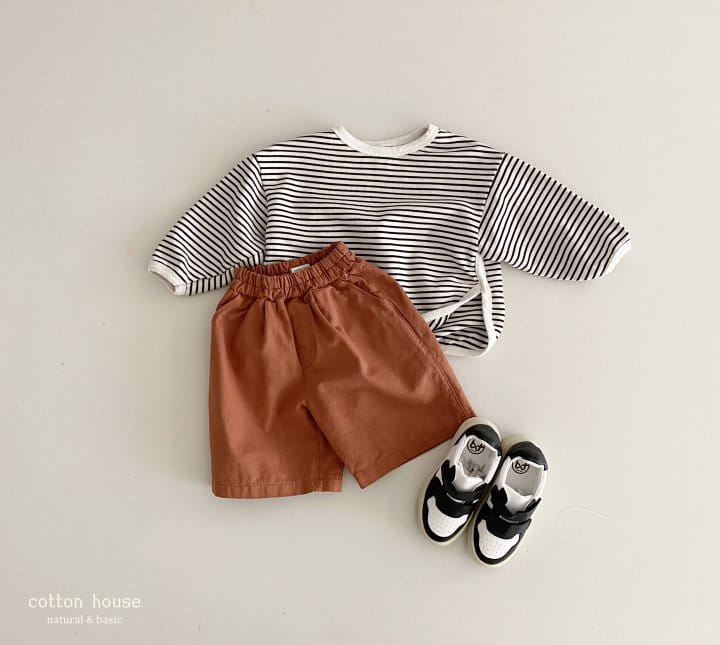 Cotton House - Korean Children Fashion - #discoveringself - Stripes Slit Tee - 6