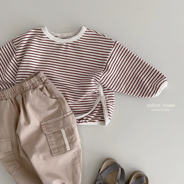 Cotton House - Korean Children Fashion - #fashionkids - Stripes Slit Tee - 7