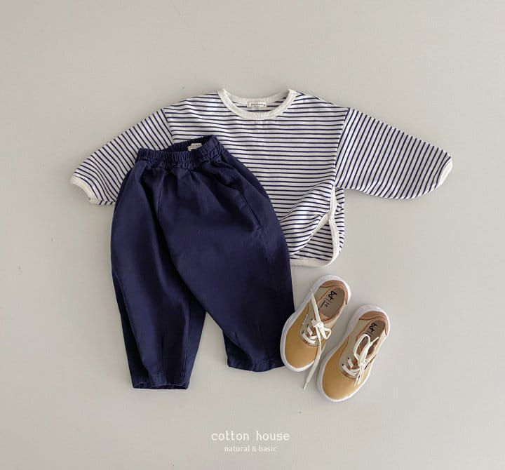 Cotton House - Korean Children Fashion - #kidsstore - Stripes Slit Tee - 9