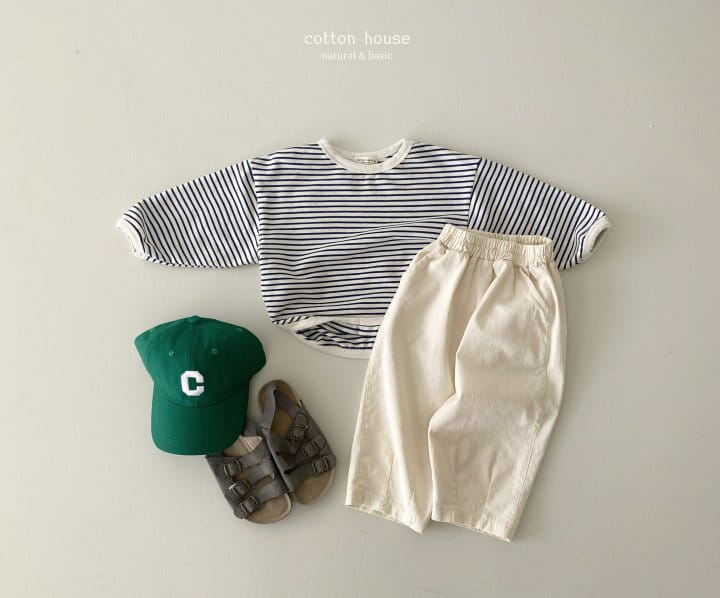 Cotton House - Korean Children Fashion - #kidzfashiontrend - Stripes Slit Tee - 10