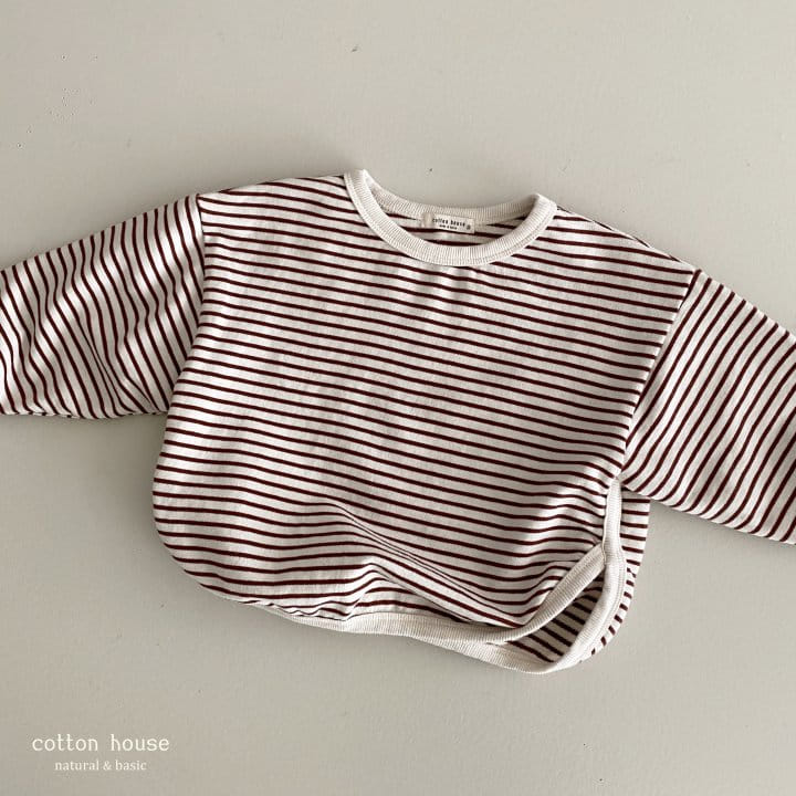 Cotton House - Korean Children Fashion - #littlefashionista - Stripes Slit Tee - 12