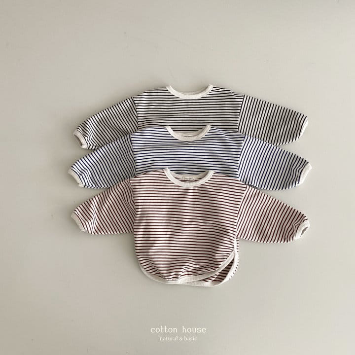 Cotton House - Korean Children Fashion - #toddlerclothing - Stripes Slit Tee