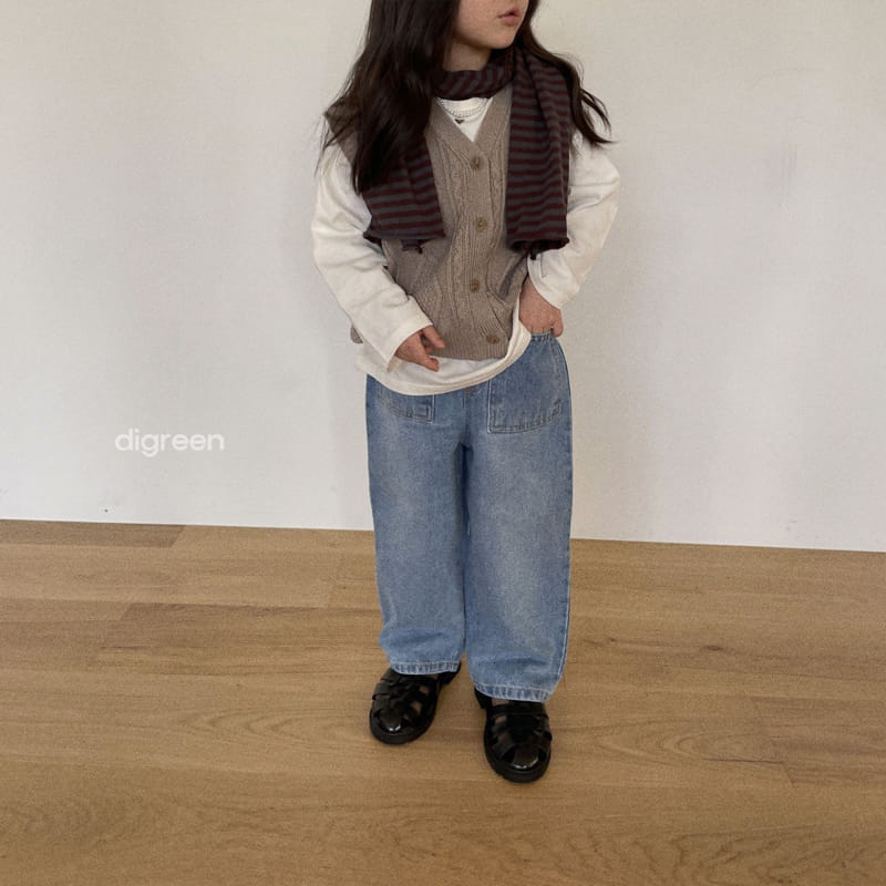 Digreen - Korean Children Fashion - #kidsstore - Square Jeans - 2