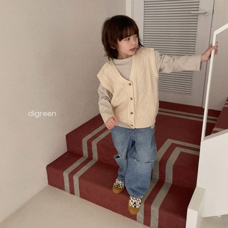 Digreen - Korean Children Fashion - #minifashionista - Stripes Gibong Tee