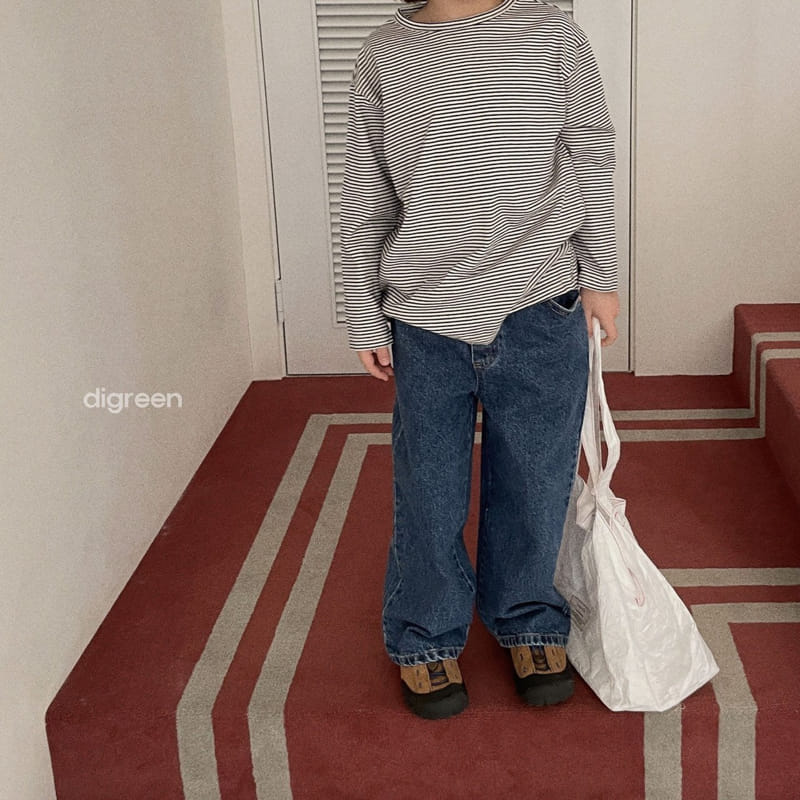 Digreen - Korean Children Fashion - #todddlerfashion - Stripes Gibong Tee - 3