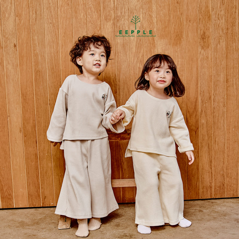 Eepple - Korean Children Fashion - #Kfashion4kids - Danjjack Waffle Top Bottom Set - 11