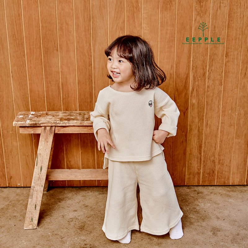 Eepple - Korean Children Fashion - #discoveringself - Danjjack Waffle Top Bottom Set - 6