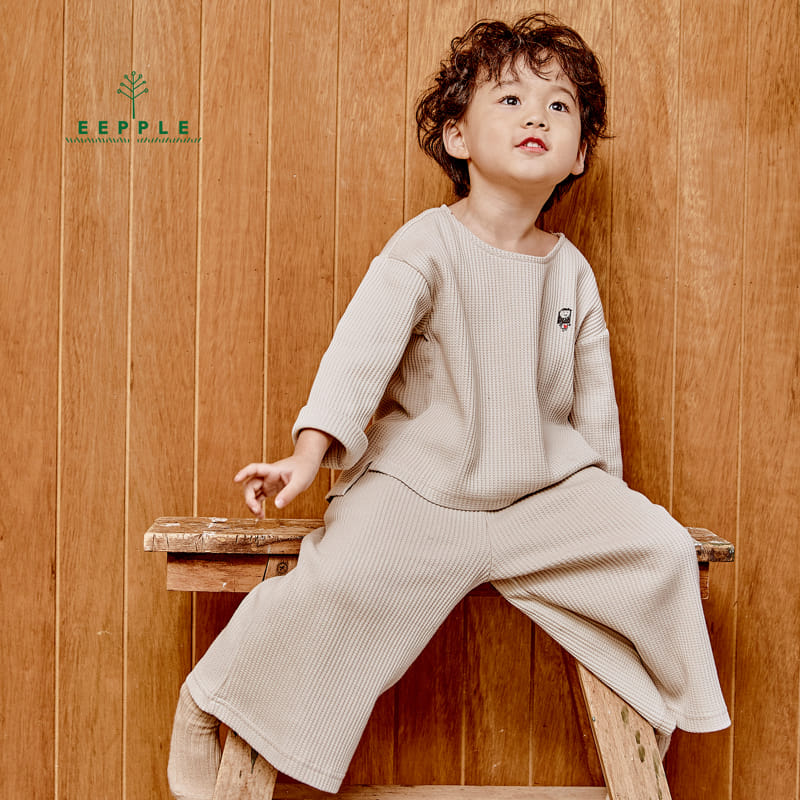 Eepple - Korean Children Fashion - #kidsstore - Danjjack Waffle Top Bottom Set - 9