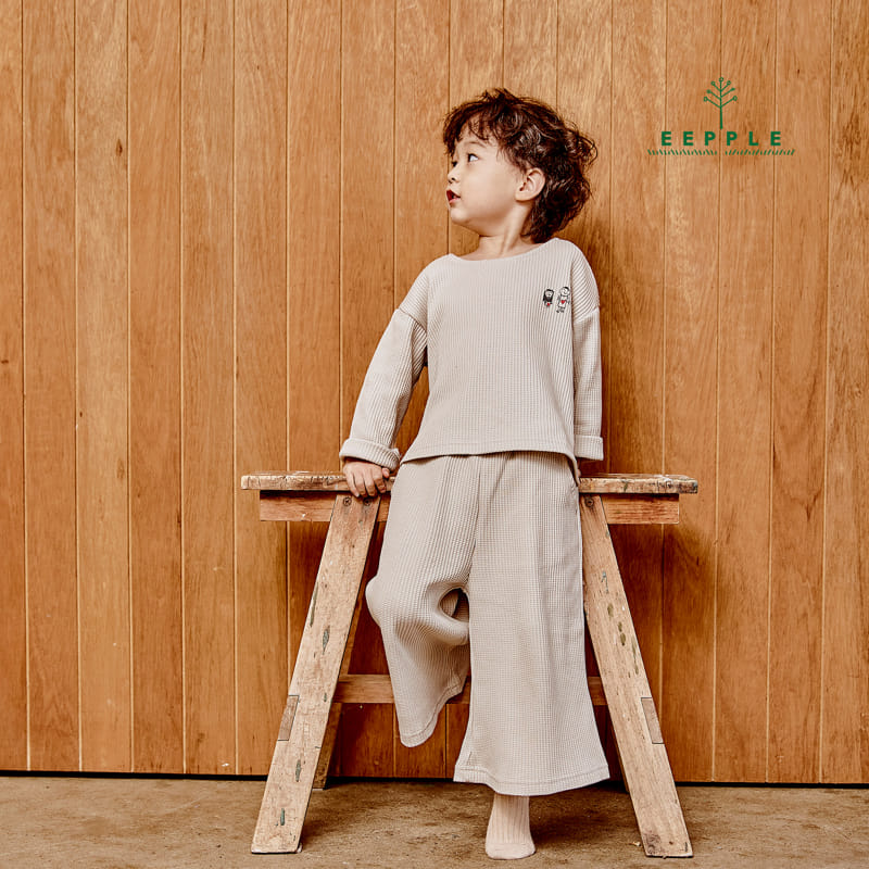 Eepple - Korean Children Fashion - #littlefashionista - Danjjack Waffle Top Bottom Set - 12