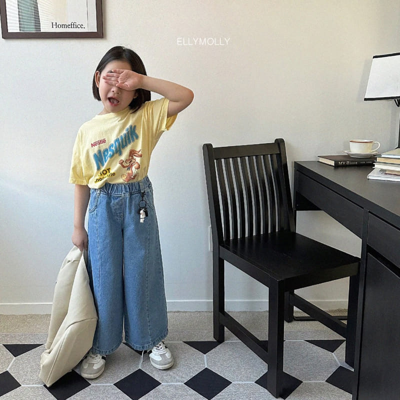 Ellymolly - Korean Children Fashion - #discoveringself - Slit Wide Jeans - 11