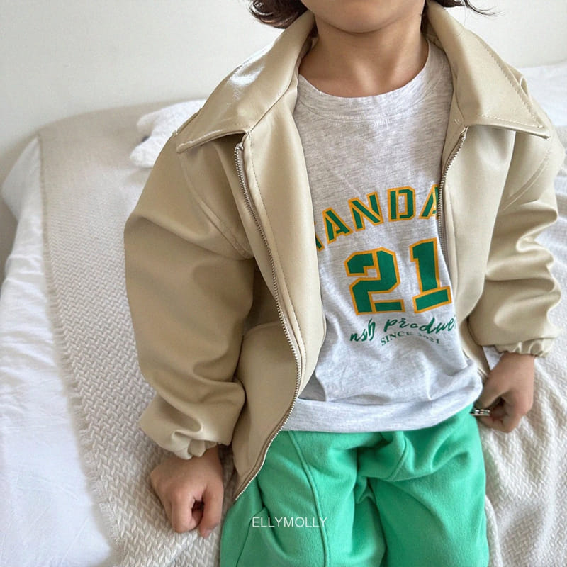 Ellymolly - Korean Children Fashion - #kidsshorts - Eco Leather Jacket - 4