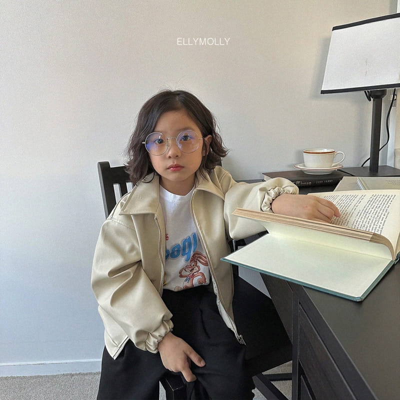 Ellymolly - Korean Children Fashion - #minifashionista - Eco Leather Jacket - 9