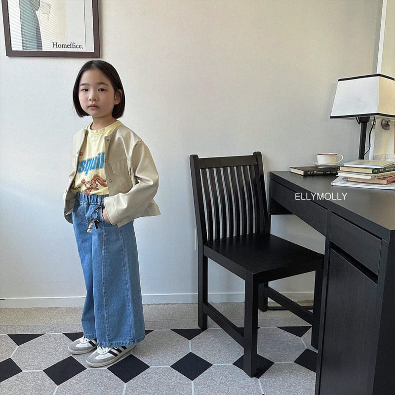 Ellymolly - Korean Children Fashion - #todddlerfashion - Slit Wide Jeans - 5