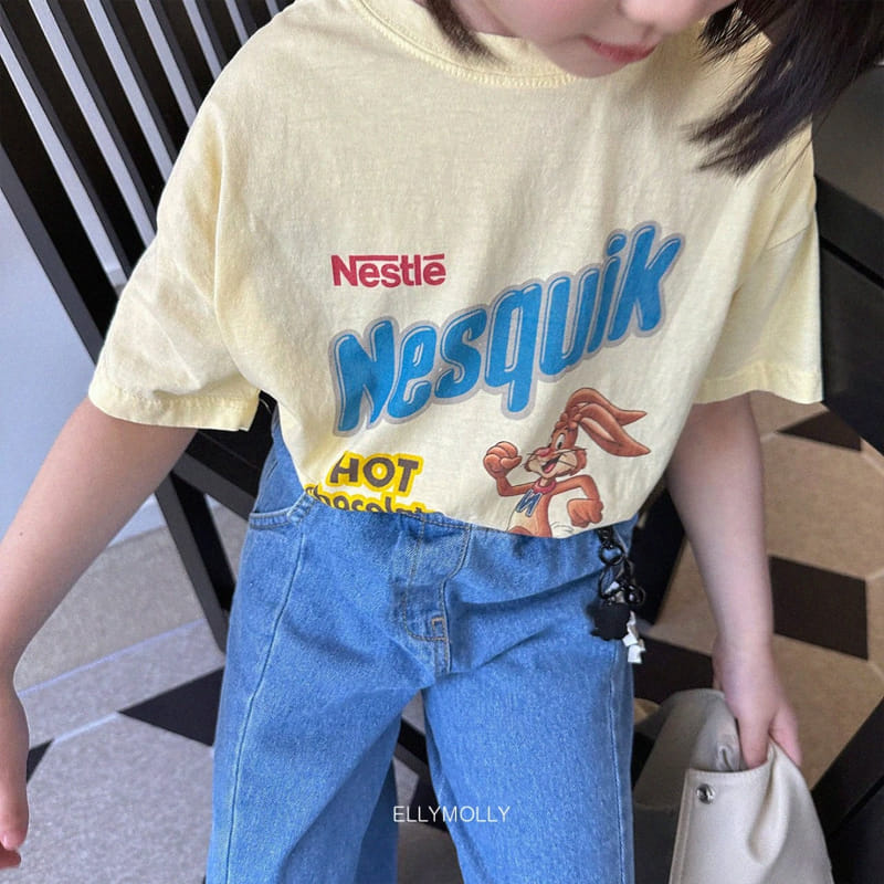 Ellymolly - Korean Children Fashion - #toddlerclothing - Slit Wide Jeans - 6