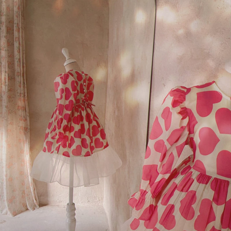 Eugenie Candies - Korean Children Fashion - #childofig - Pink Hearty One-piece - 2