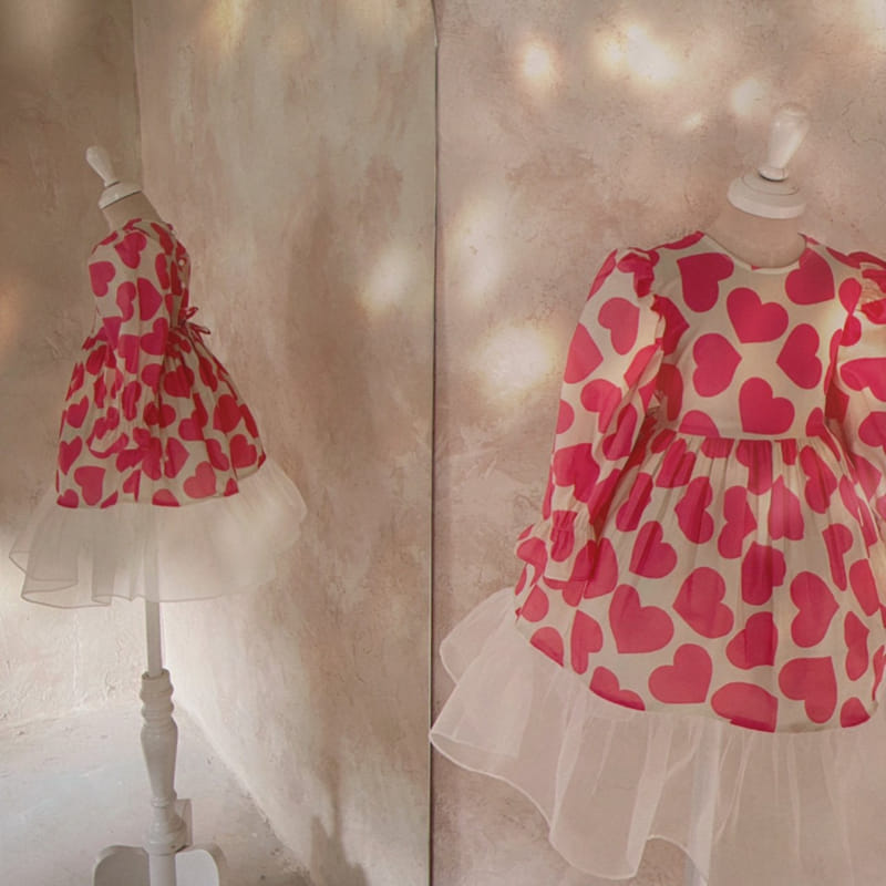 Eugenie Candies - Korean Children Fashion - #childofig - Pink Hearty One-piece - 4