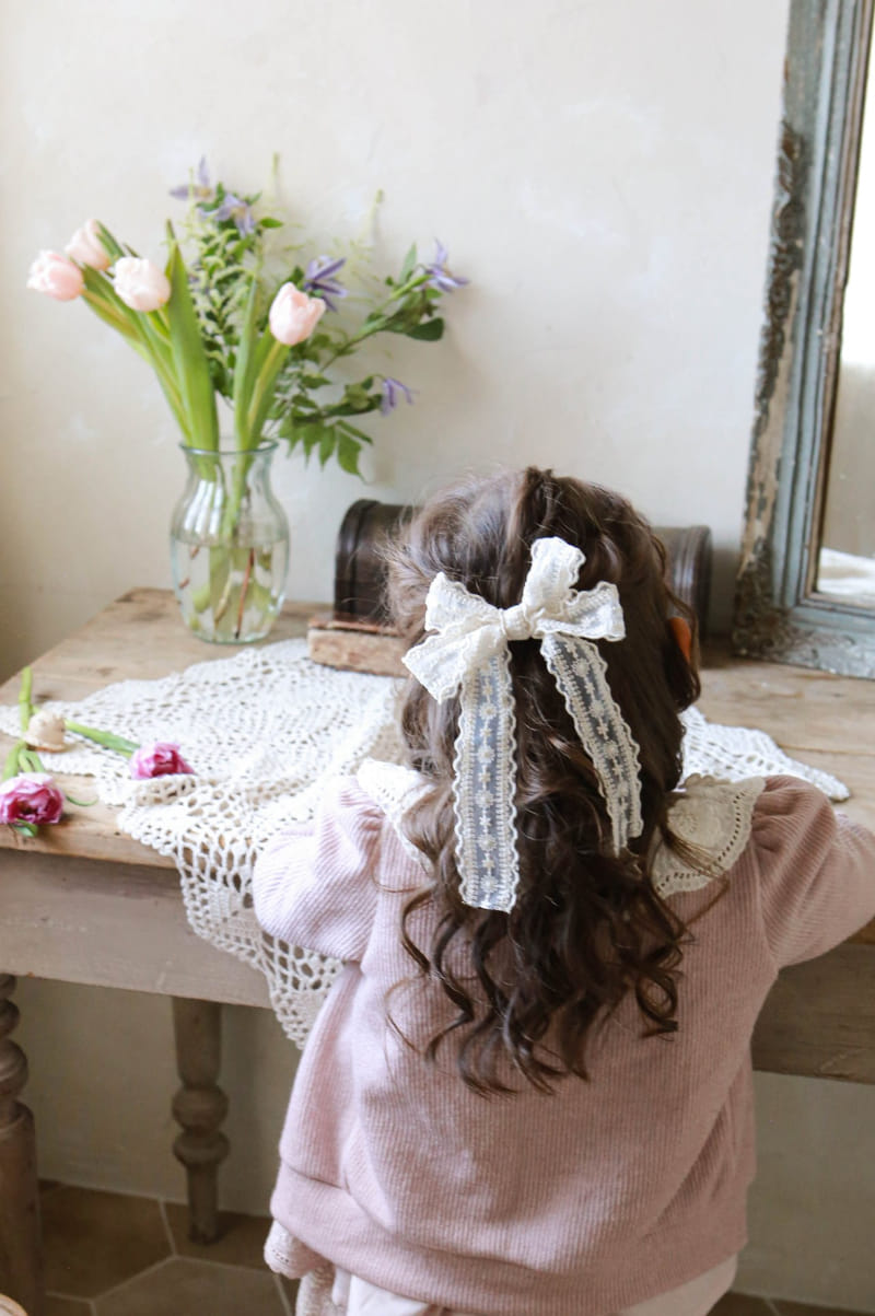 Flo - Korean Children Fashion - #minifashionista - Lilac Lace Hairpin - 4