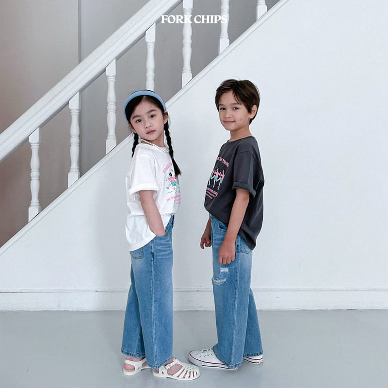 Fork Chips - Korean Children Fashion - #Kfashion4kids - Dancing Short Sleeves Tee - 11