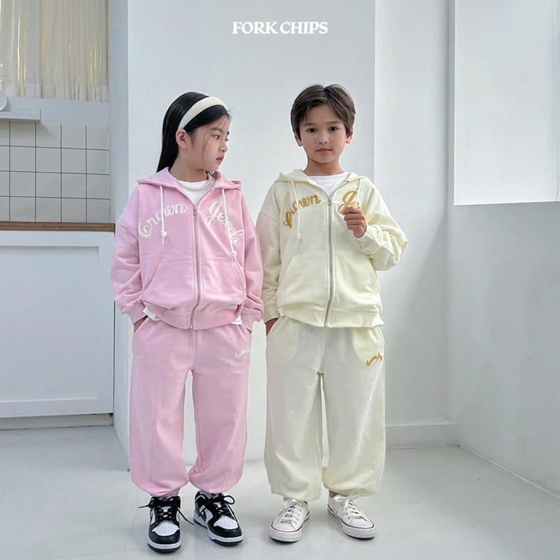 Fork Chips - Korean Children Fashion - #childofig - Crown Top Bottom Set - 10