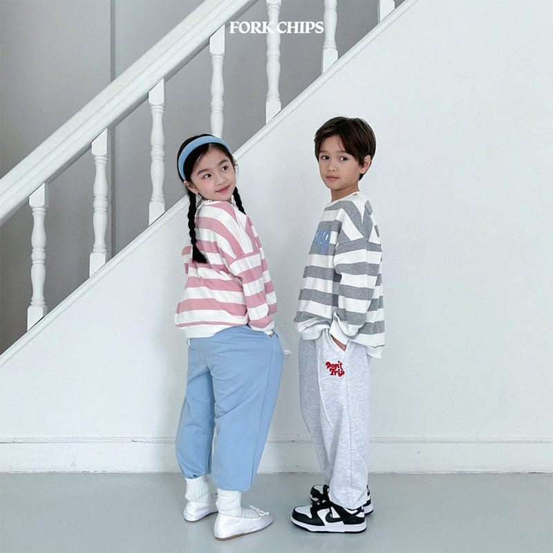 Fork Chips - Korean Children Fashion - #childrensboutique - Heeling Stripes Sweatshirt - 9