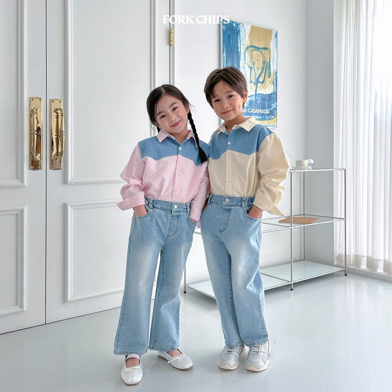 Fork Chips - Korean Children Fashion - #designkidswear - Cloud Shirt