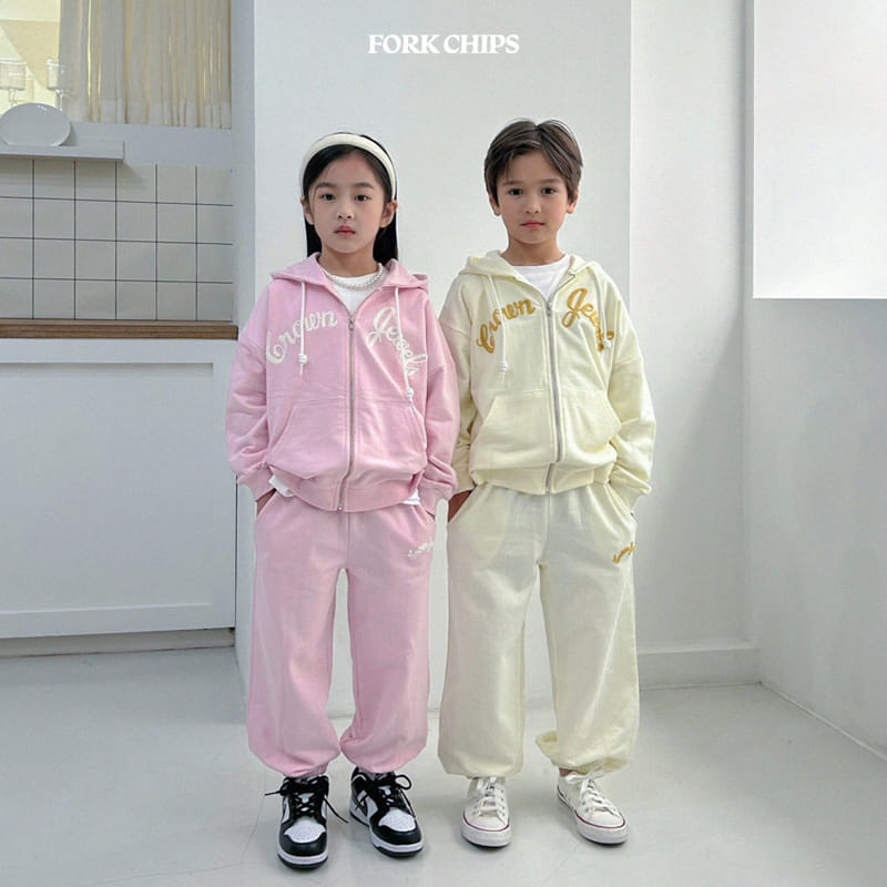 Fork Chips - Korean Children Fashion - #designkidswear - Crown Top Bottom Set - 12