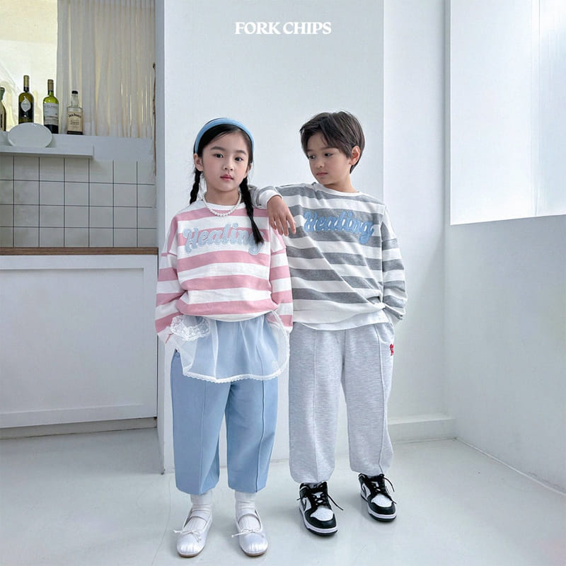 Fork Chips - Korean Children Fashion - #discoveringself - Heeling Stripes Sweatshirt - 11