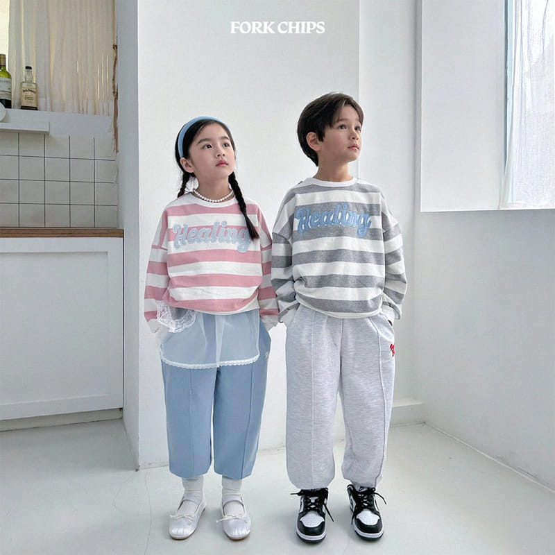 Fork Chips - Korean Children Fashion - #fashionkids - Heeling Stripes Sweatshirt - 12
